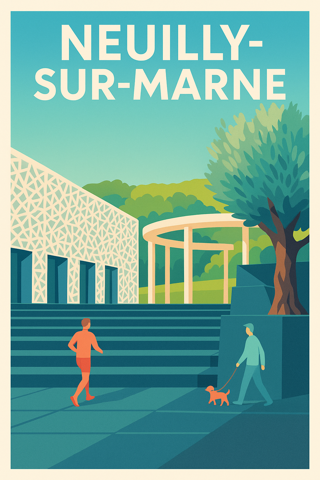 Affiche de Neuilly-sur-Marne - Promenade et modernité urbaine