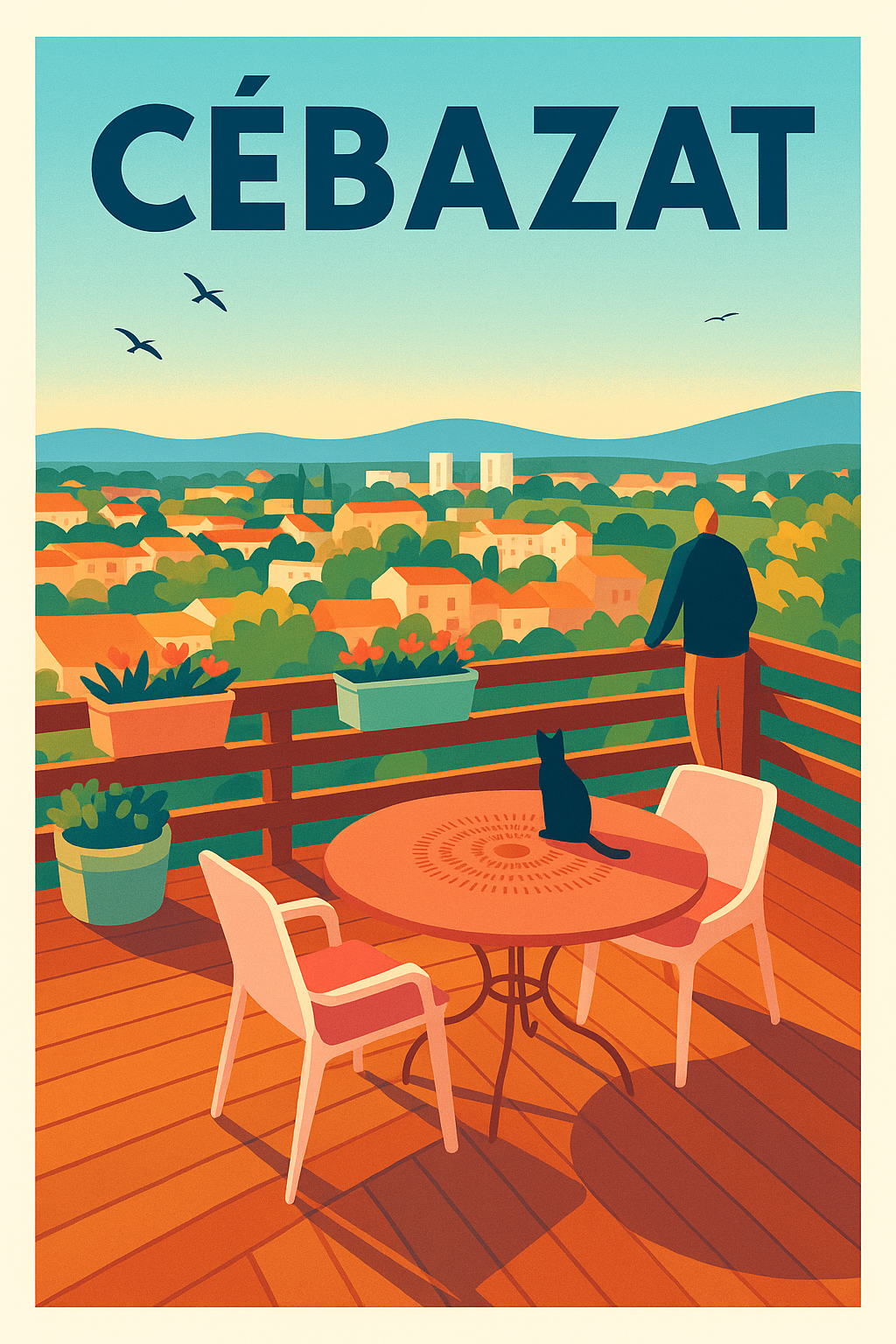 Affiche de Cébazat - Vue paisible sur la campagne auvergnate