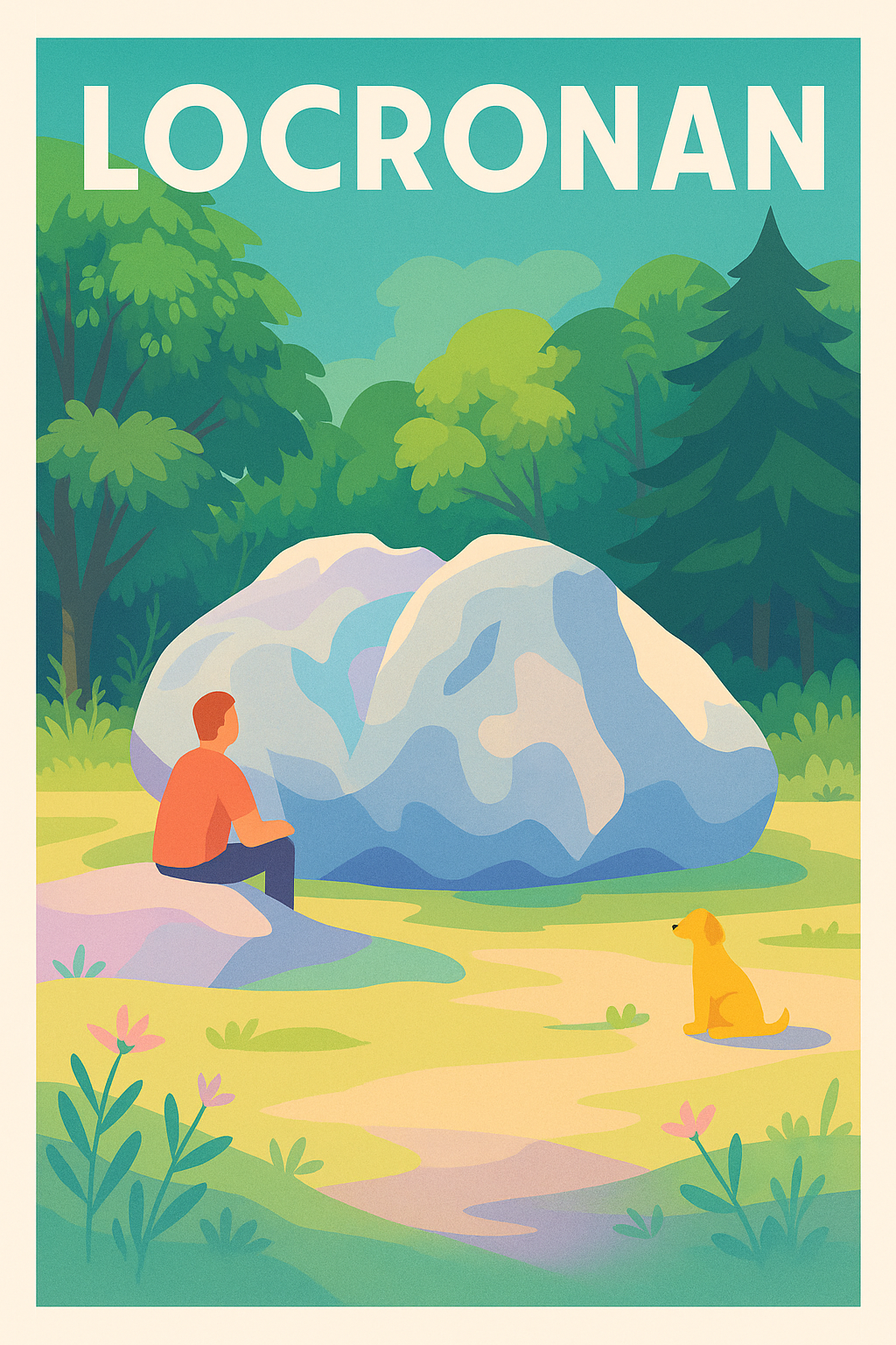 Affiche Locronan — Tranquillité et Nature bretonne · poster d'art de Locronan