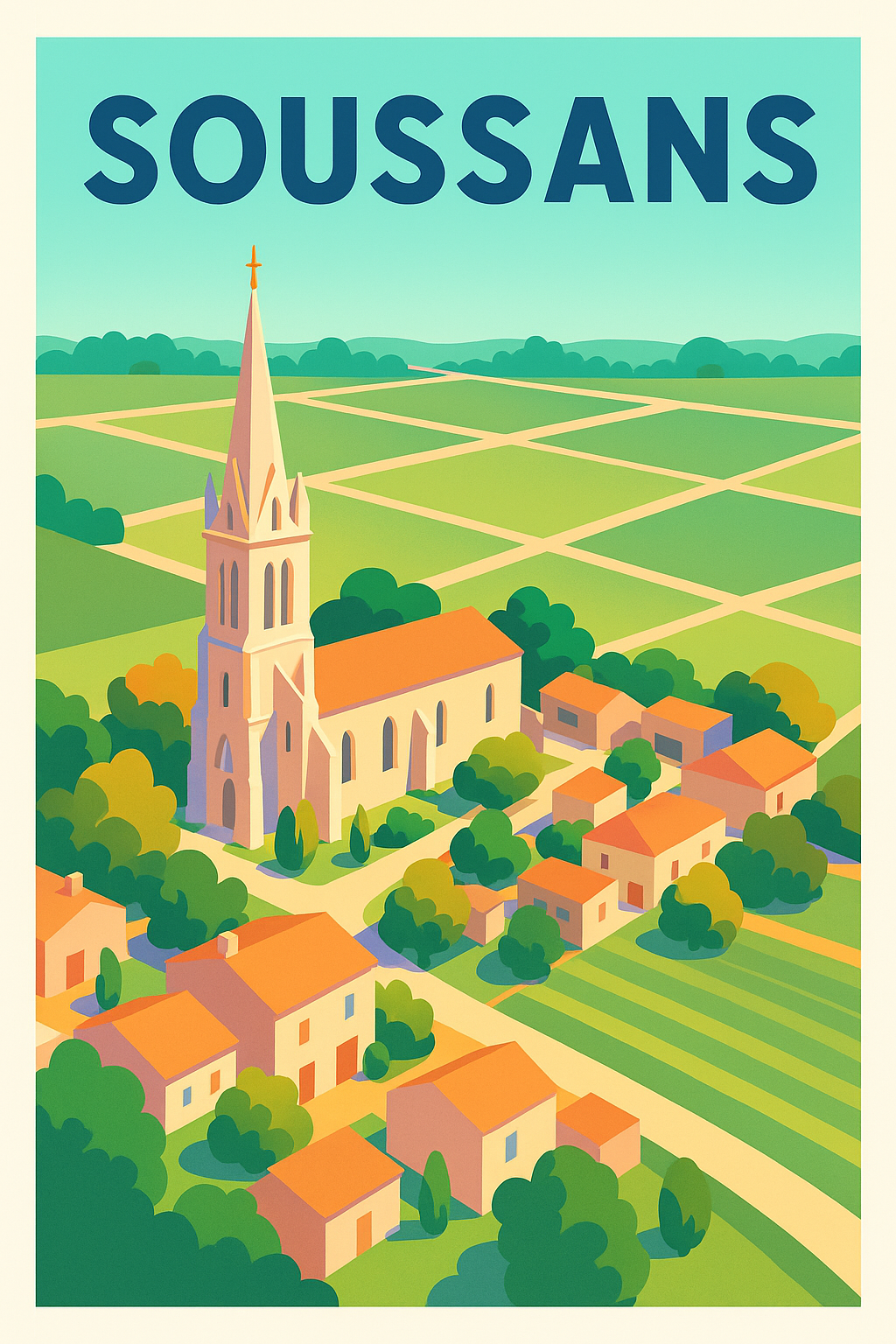 Affiche de Soussans - Charme bucolique et patrimoine pittoresque
