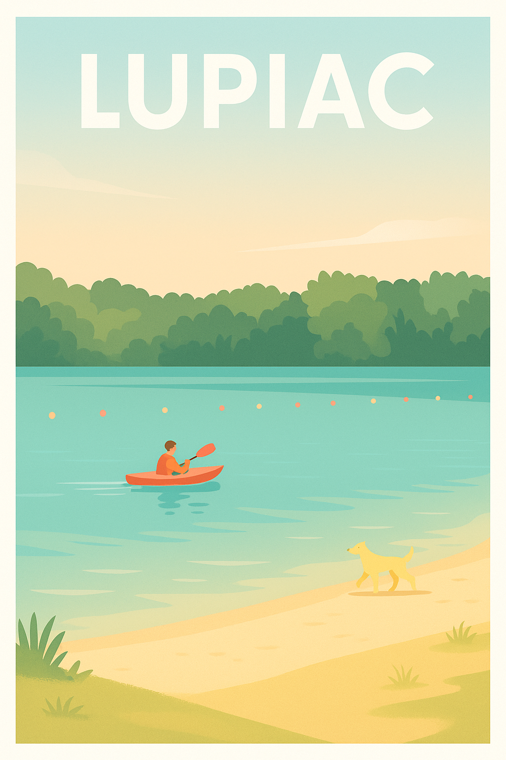 Affiche Lupiac — Tranquillité au bord de l'eau · poster d'art de Lupiac