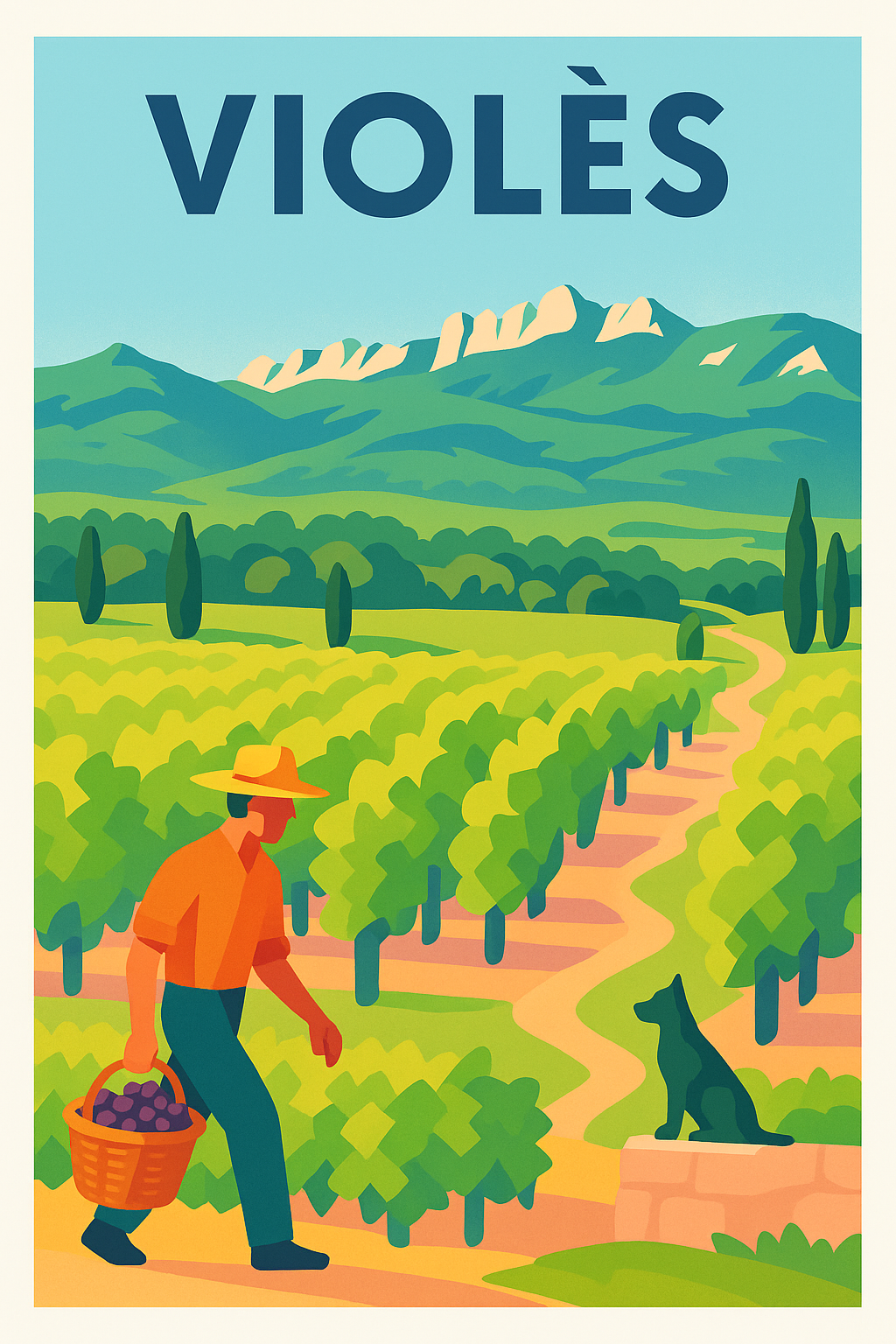 Affiche de Violès - L'élégance bucolique de la vigne en Provence