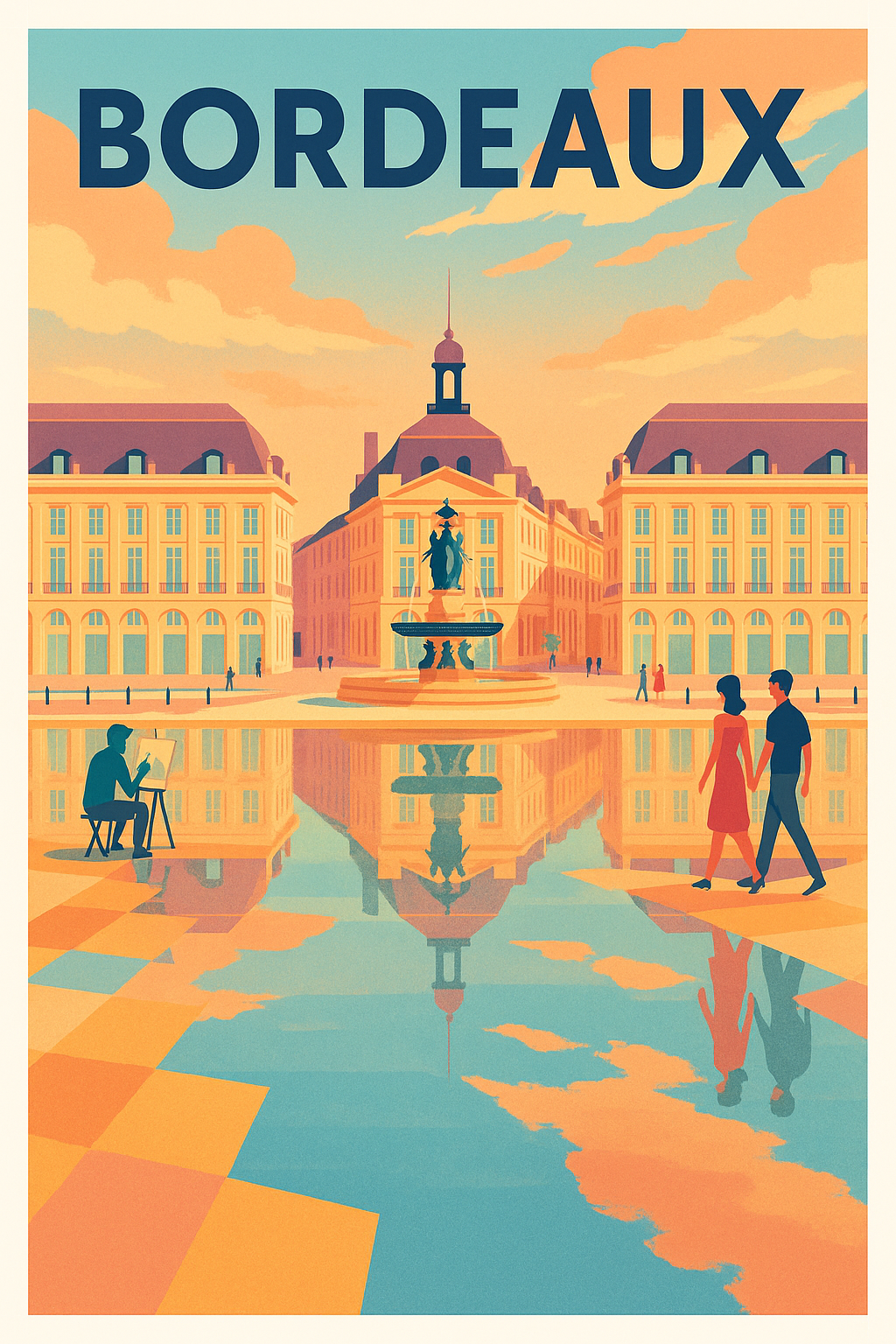 Affiche de Bordeaux - Reflets artistiques et charme historique