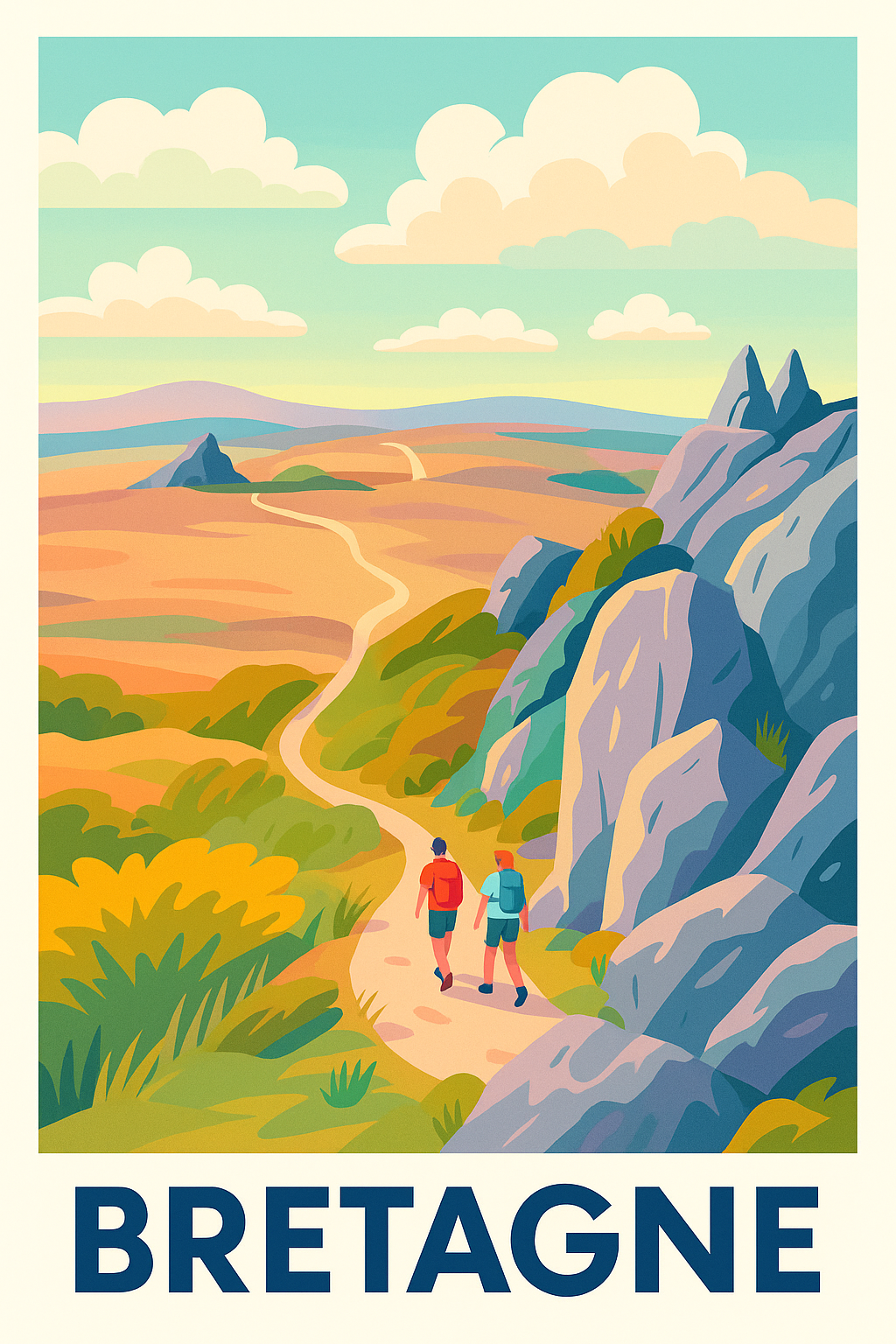Affiche de Bretagne - Échappée belle au cœur des sentiers côtiers