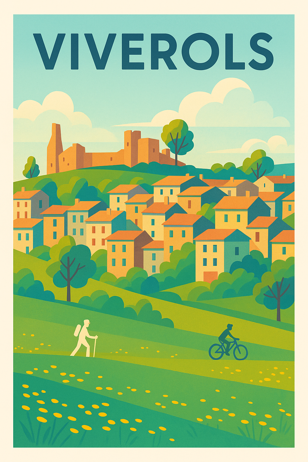 Affiche Viverols — Charme bucolique et aventures en pleine nature · poster d'art de Viverols