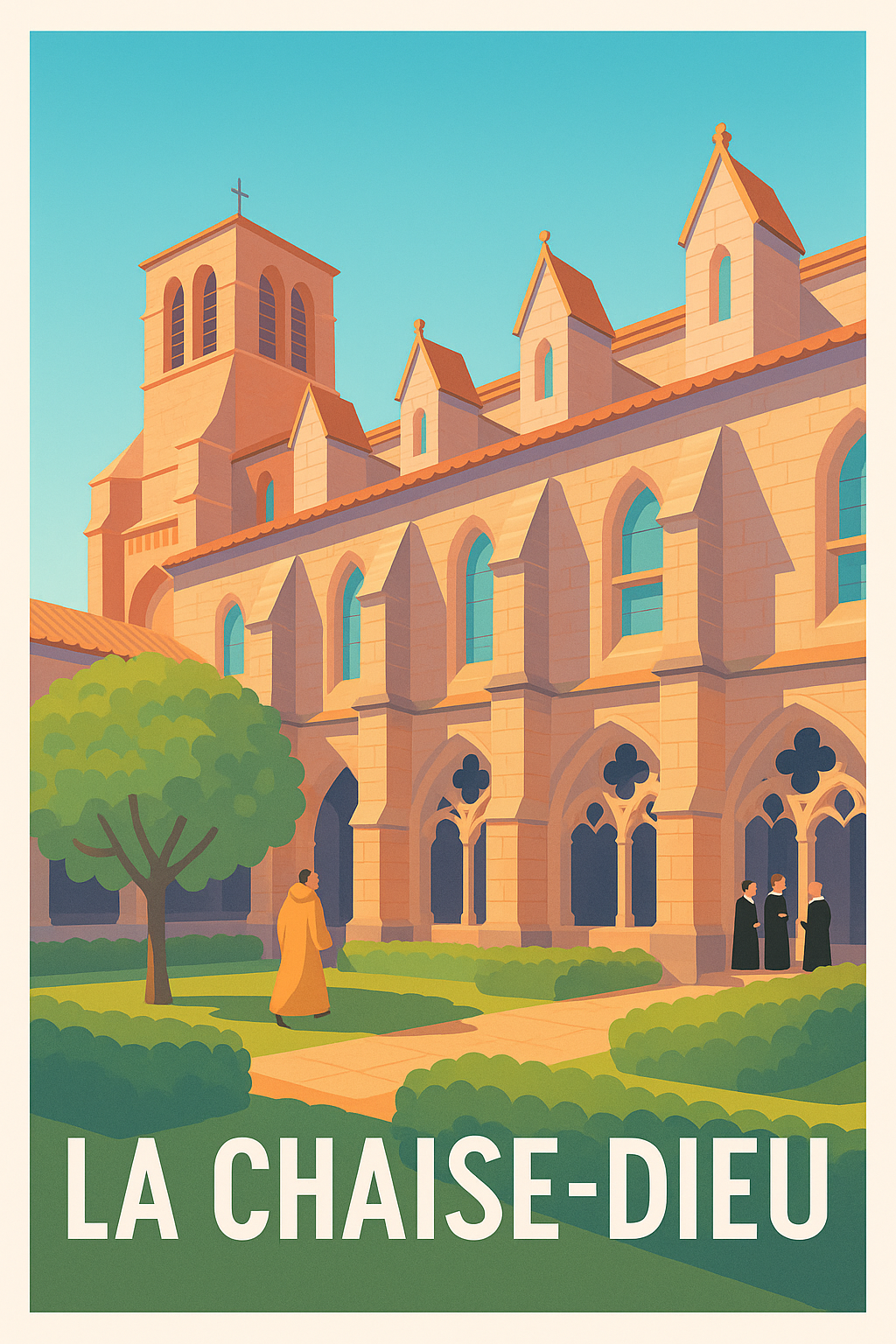Affiche La Chaise-Dieu — Tranquillité monastique au cœur de l'abbaye · poster d'art de La Chaise-Dieu