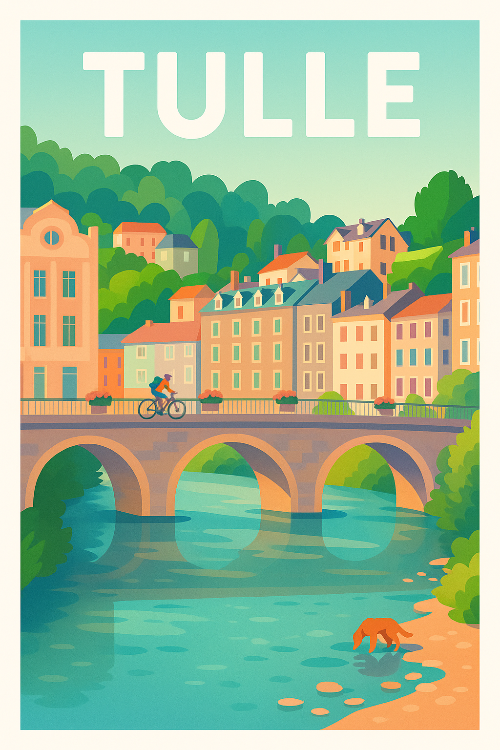 Affiche de Tulle - Charme et sérénité au fil de la rivière