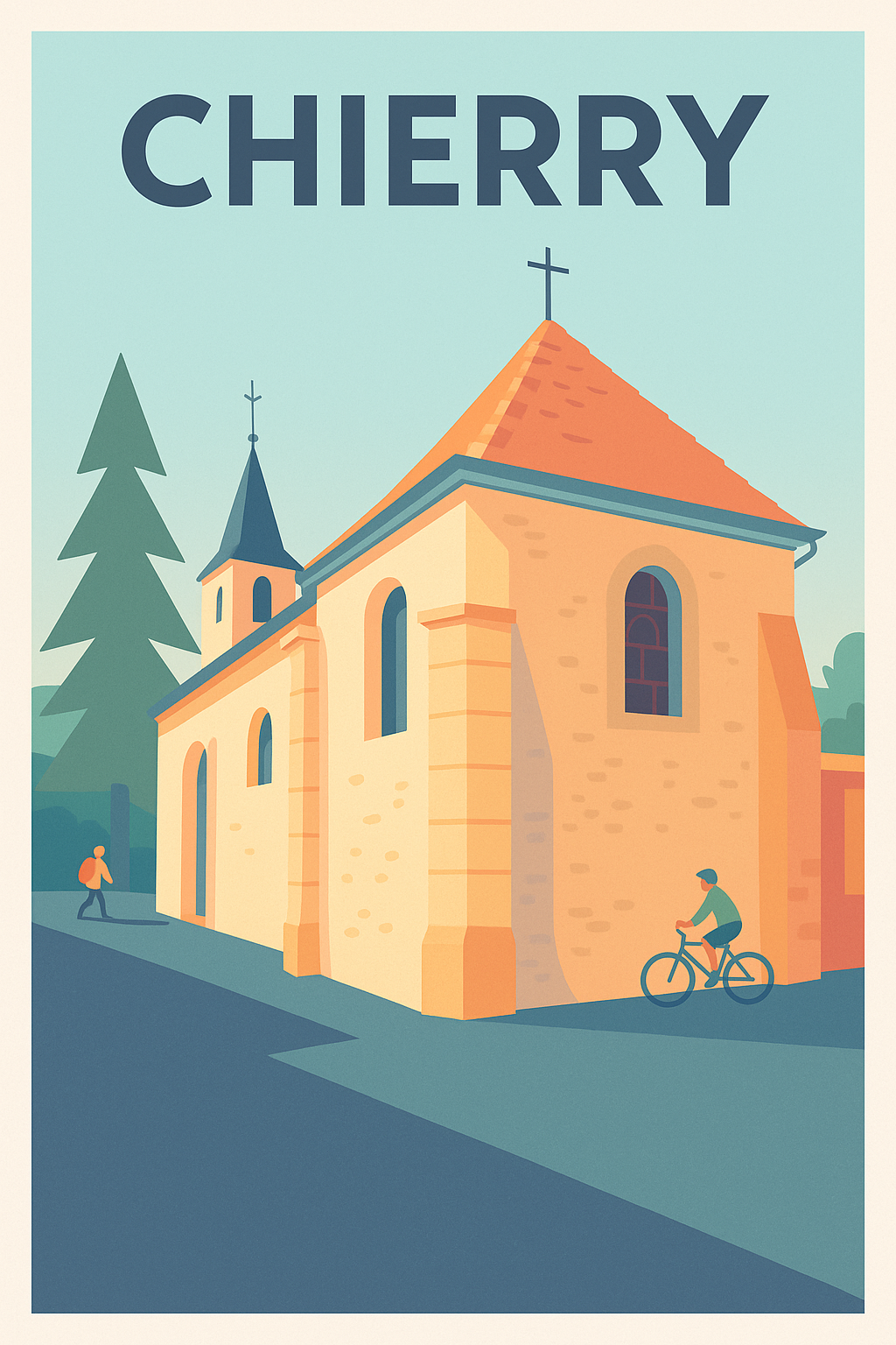 Affiche de Chierry - L'élégance paisible d'un village français