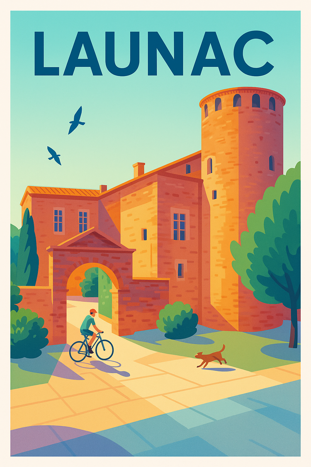 Affiche de Launac - charme intemporel du patrimoine médiéval