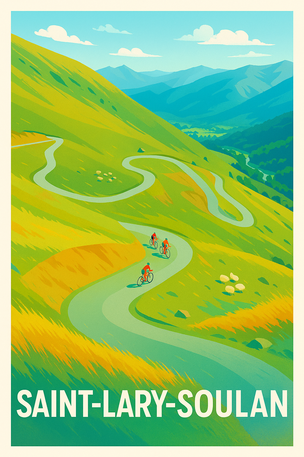 Affiche de Saint-Lary-Soulan - Piste cyclable au cœur des Pyrénées