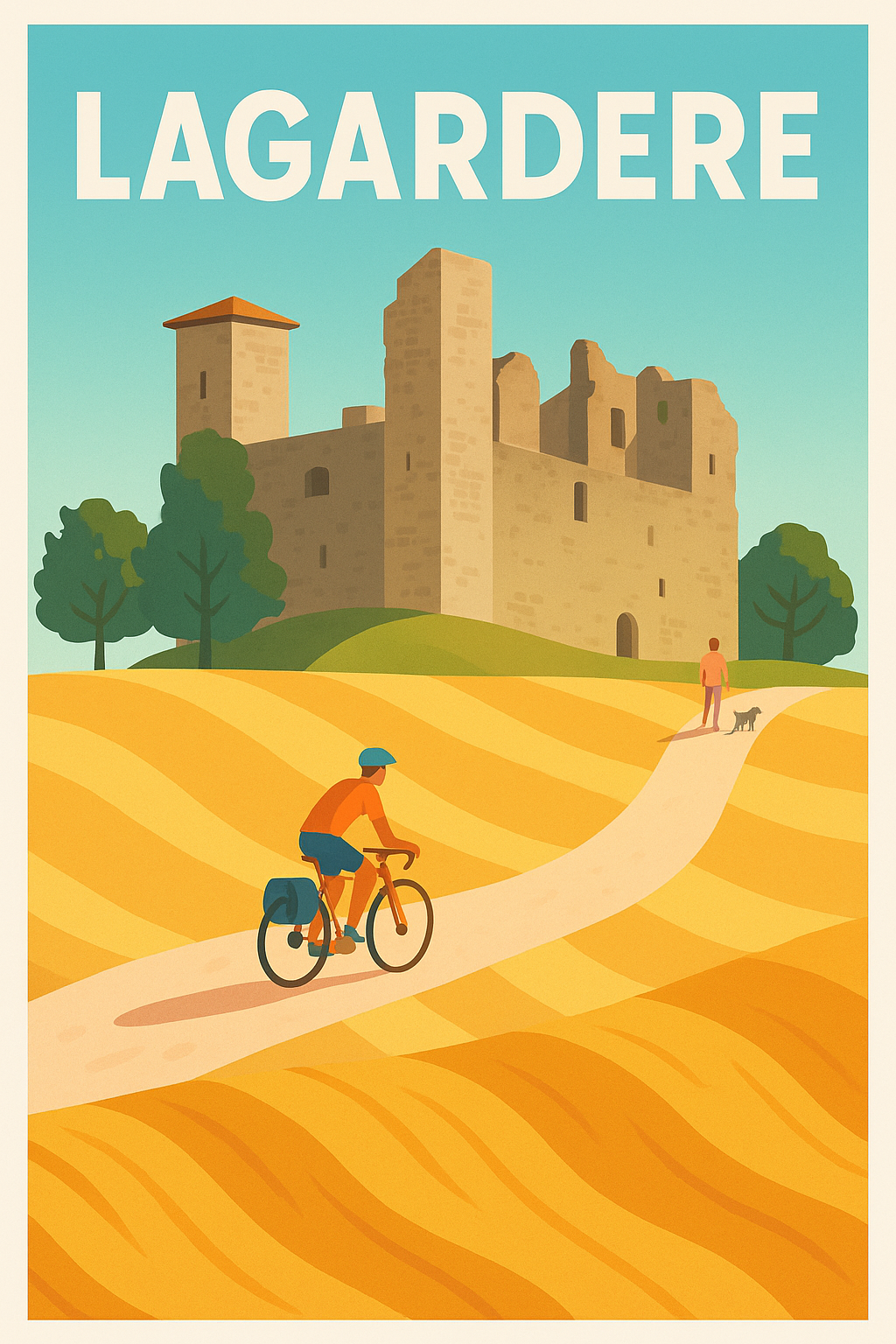 Affiche Lagardere — Un voyage à travers l'histoire à vélo · poster d'art de Lagardere