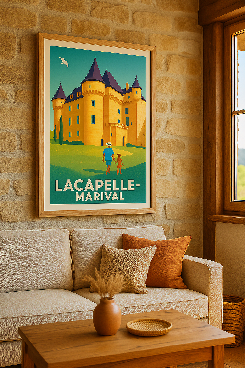 Affiche Lacapelle-Marival — L'élégance médiévale en pleine lumière · poster d'art de Lacapelle-Marival