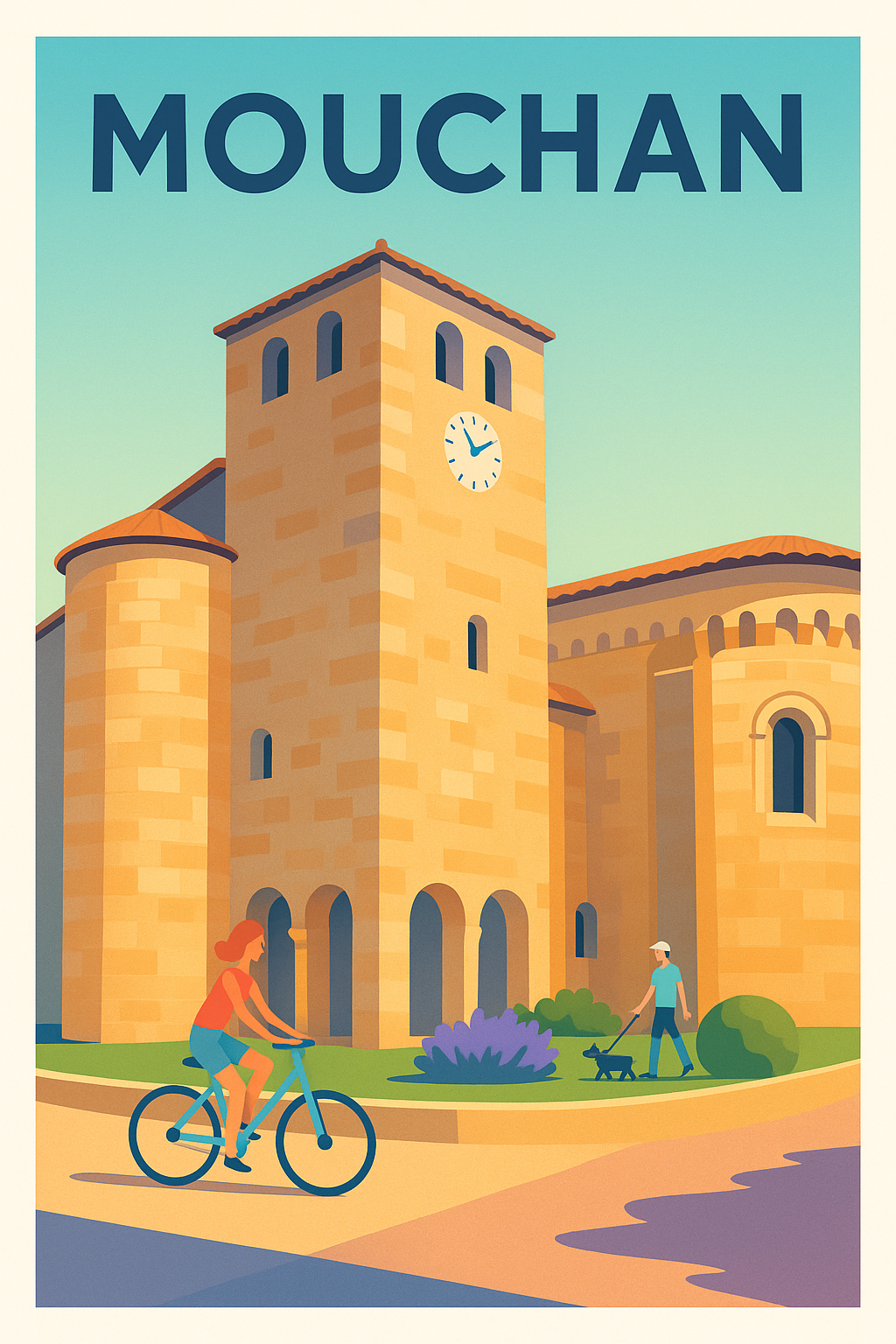 Affiche Mouchan — Charme et sérénité du Sud-Ouest · poster d'art de Mouchan