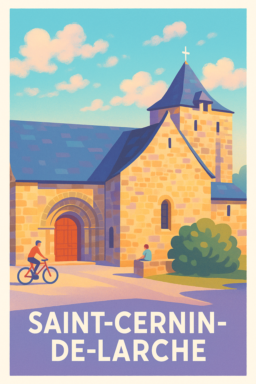 Affiche Saint-Cernin-de-Larche — Charme historique et douceur de vivre · poster d'art de Saint-Cernin-de-Larche