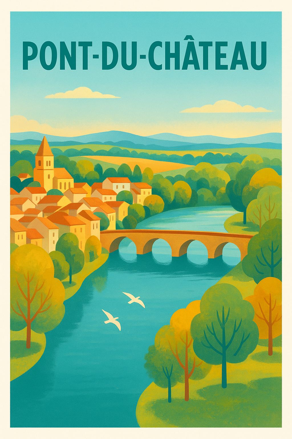 Affiche de Pont-du-Château - Charme bucolique de la campagne auvergnate