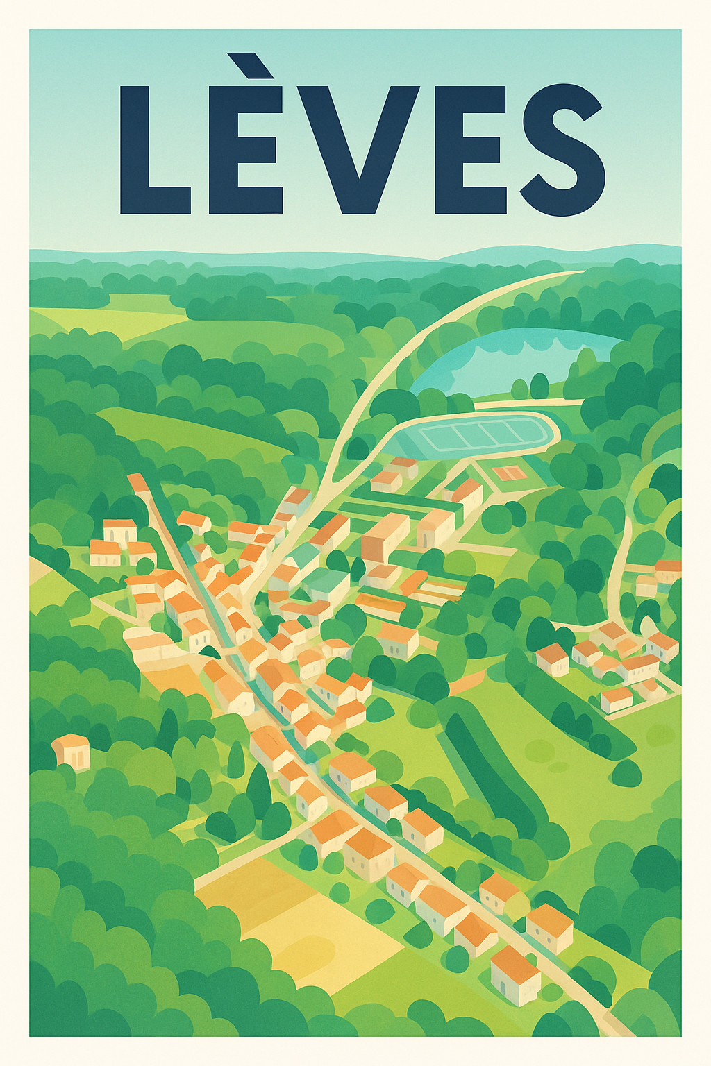 Affiche de Lèves - Tranquillité et nature au cœur de la campagne