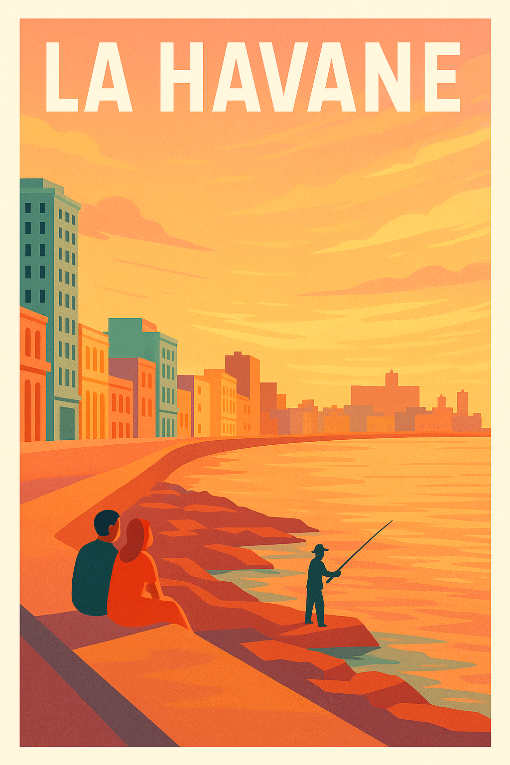 Affiche de La Havane - L'évasion au bord de l'eau au coucher du soleil