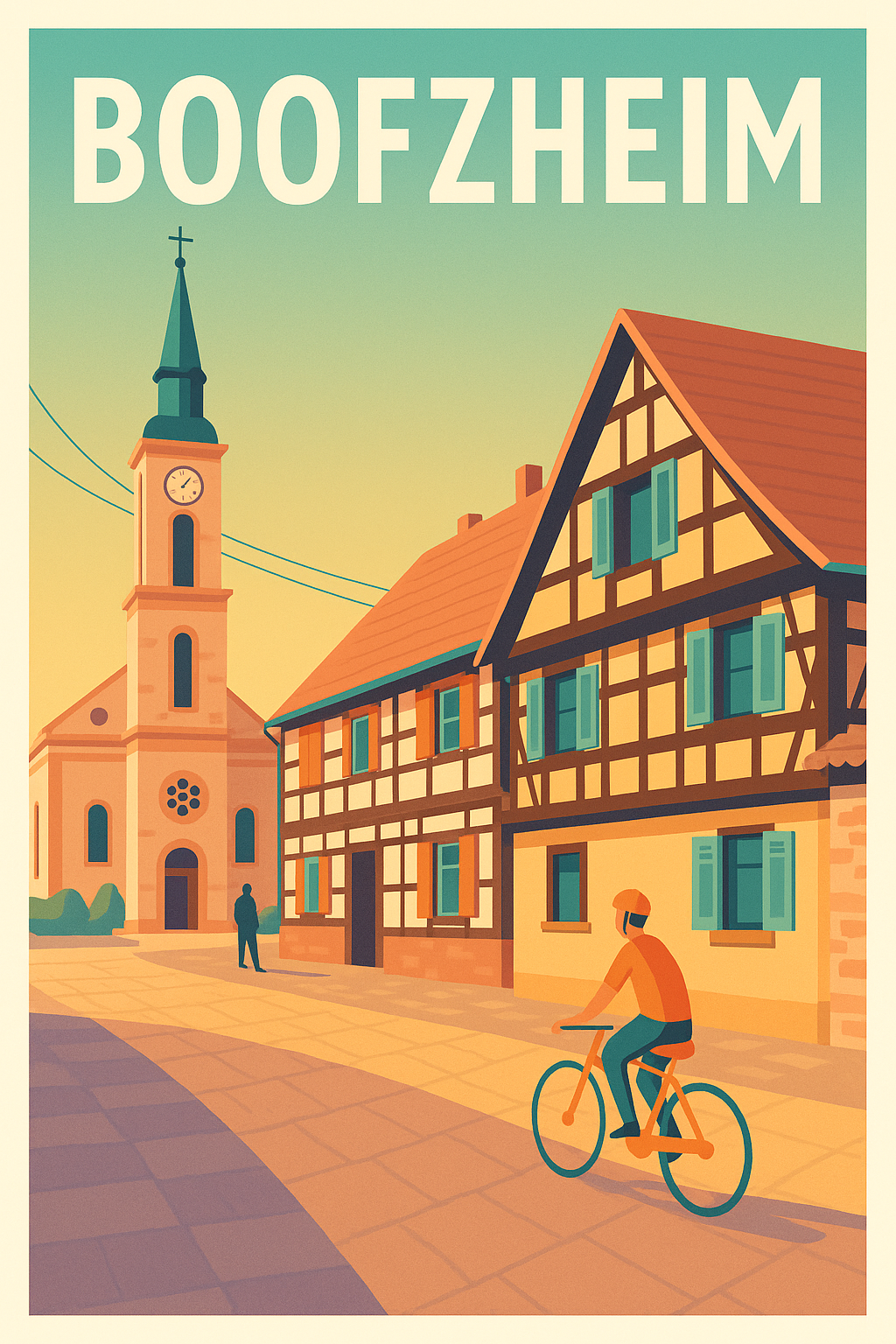 Affiche de Boofzheim - Charme pittoresque d'Alsace à vélo