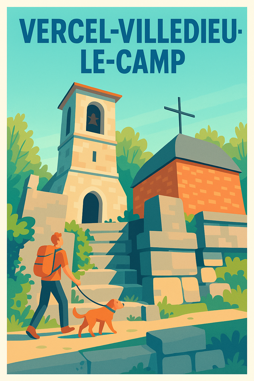 Affiche de Vercel-Villedieu-le-Camp - Invitation à la découverte et à la promenade