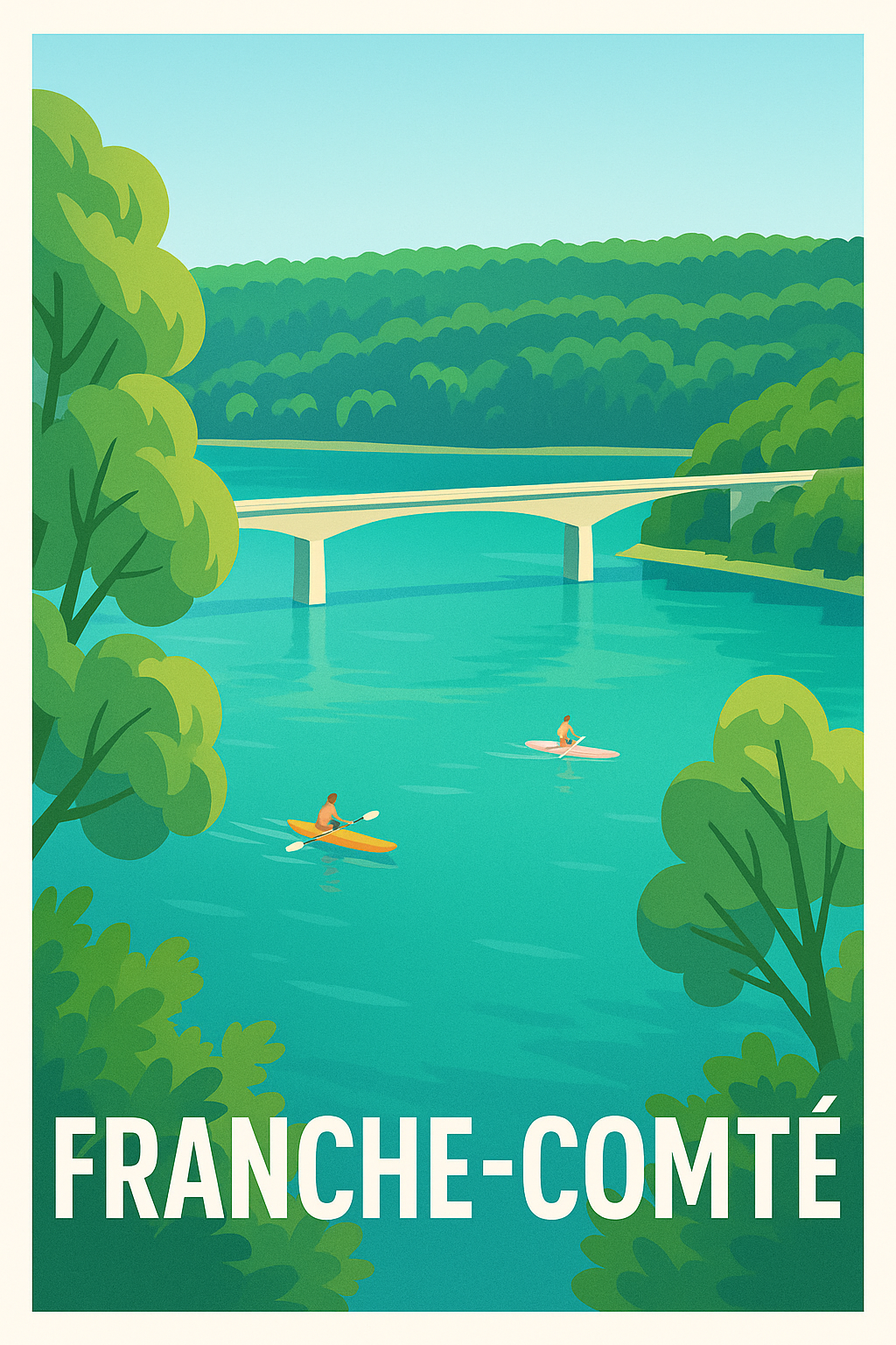 Affiche de Franche-Comté - La nature apaisante au fil de l'eau