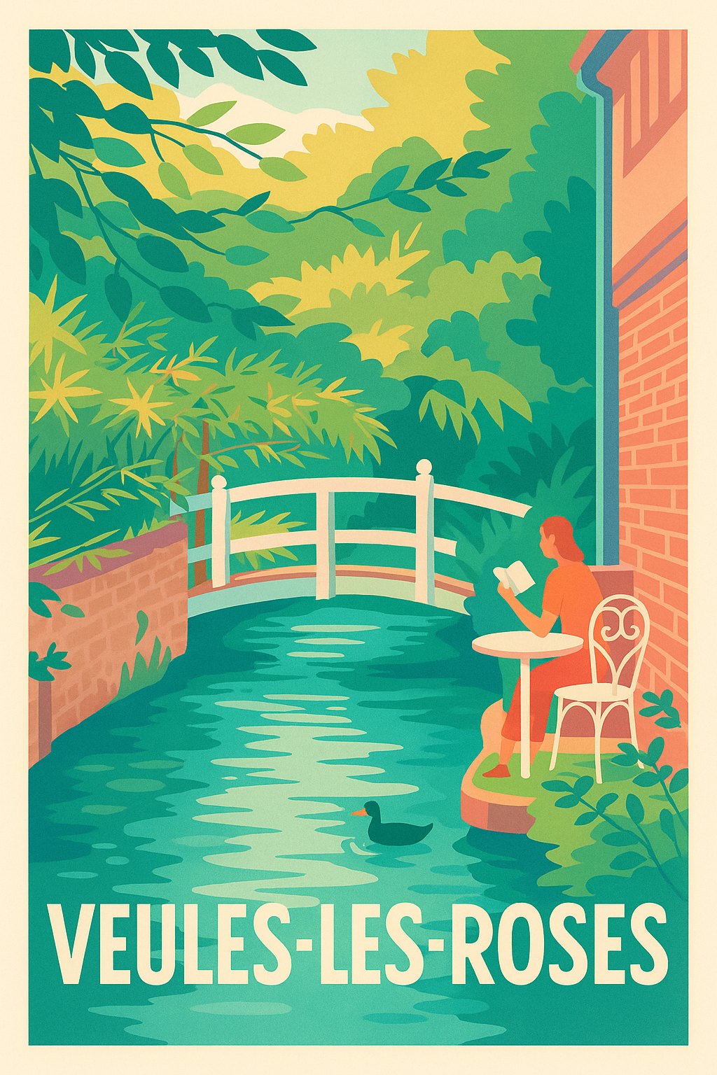 Affiche Veules-les-Roses — Havre de paix et nature apaisante · poster d'art de Veules-les-Roses