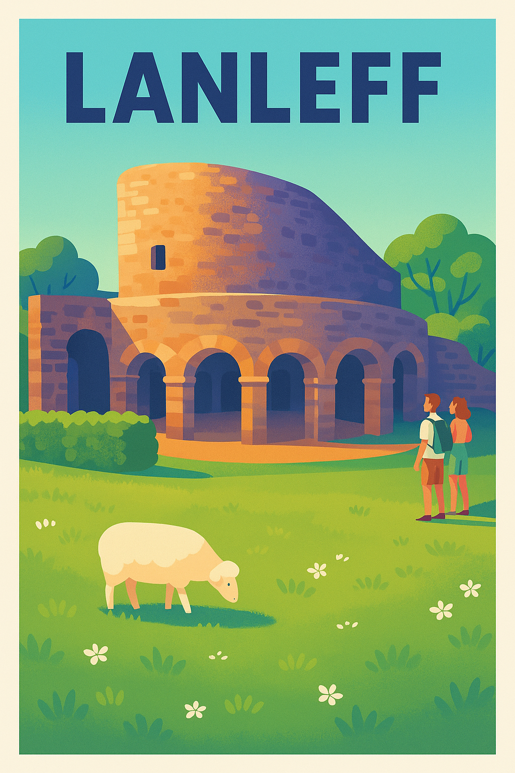 Affiche Lanleff — Un joyau historique au cœur de la nature · poster d'art de Lanleff