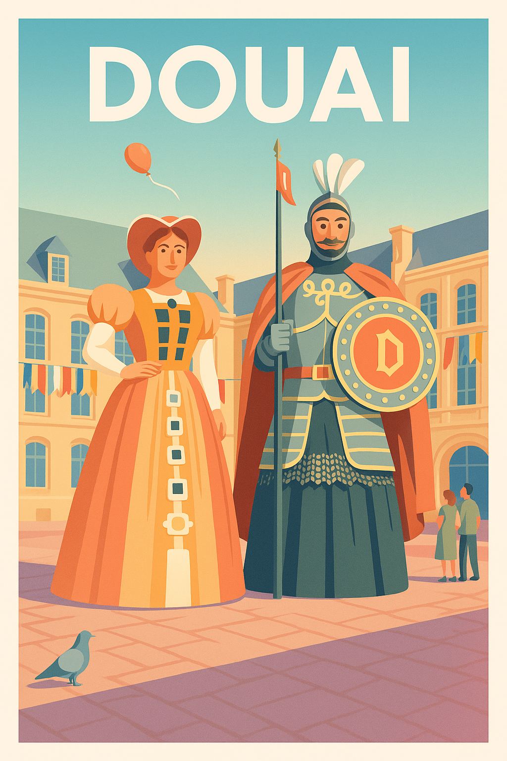 Affiche Douai — Histoire et tradition en géants du Nord · poster d'art de Douai