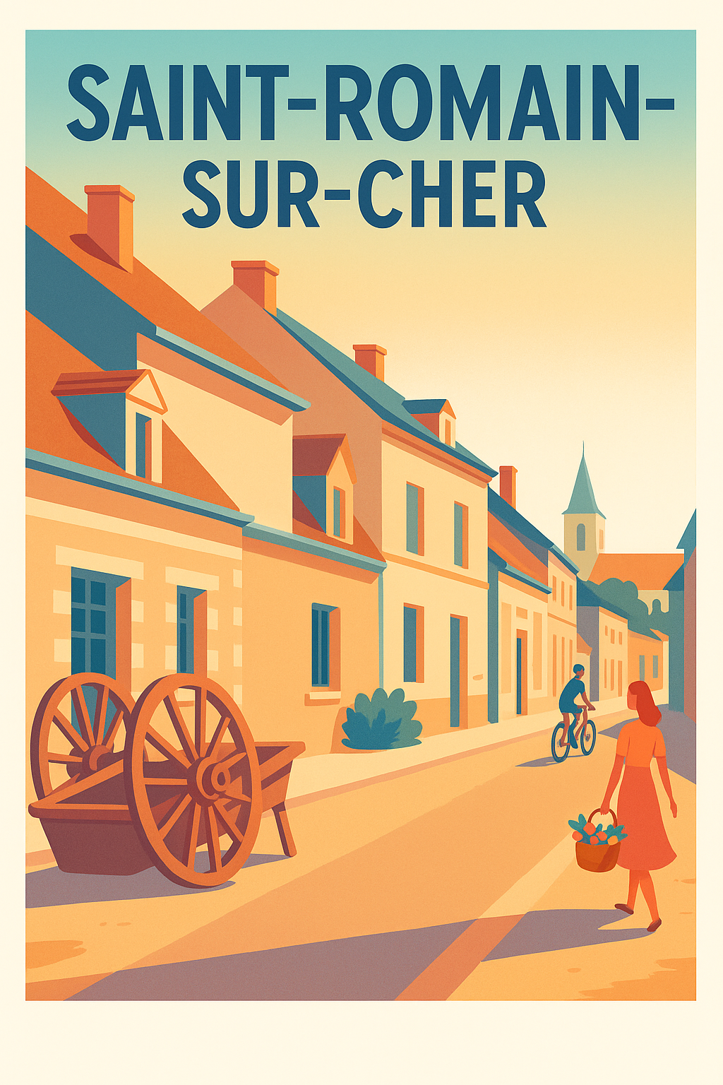 Affiche de Saint-Romain-sur-Cher - Charme intemporel d'un village pittoresque