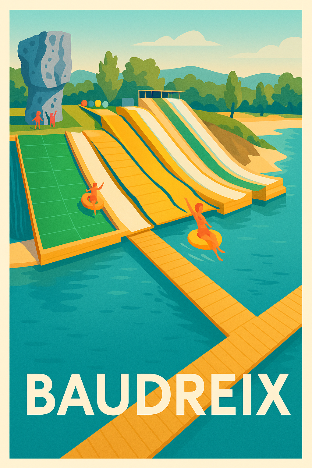 Affiche Baudreix — Plaisirs aquatiques et détente estivale · poster d'art de Baudreix