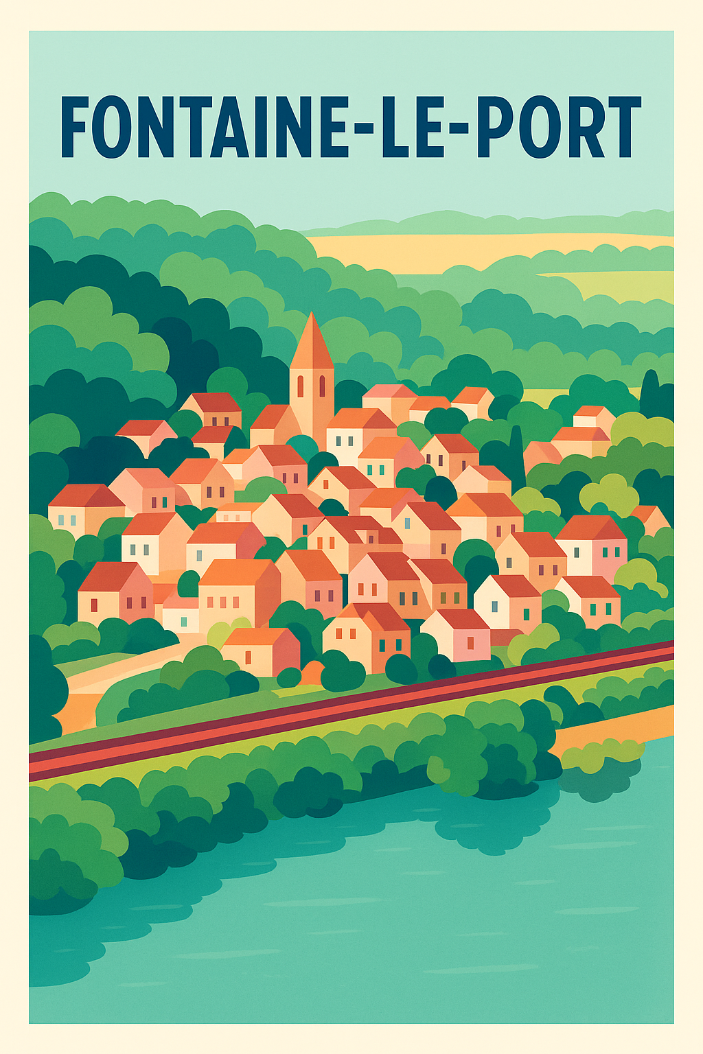 Affiche de Fontaine-le-Port - Charme villageois au bord de l'eau