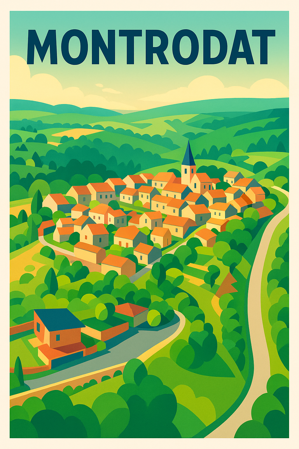 Affiche de Montrodat - Village pittoresque au cœur de la nature