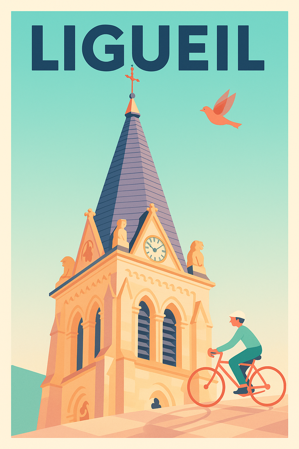 Affiche de Ligueil - Une balade à vélo au cœur du patrimoine