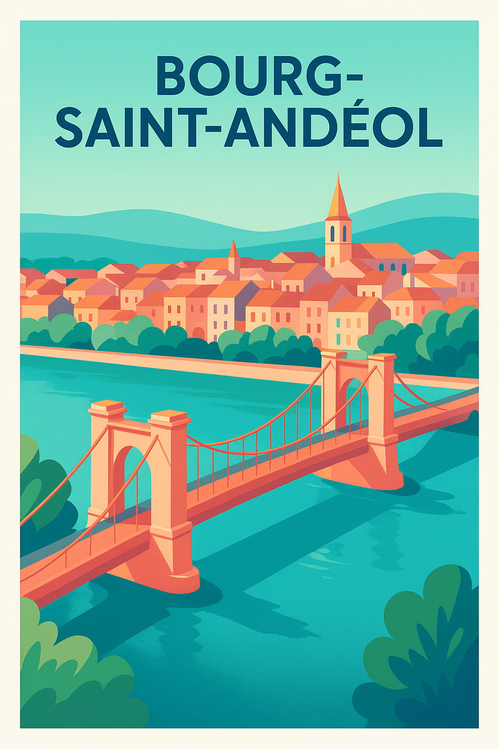 Affiche de Bourg-Saint-Andéol - Charme authentique en illustration