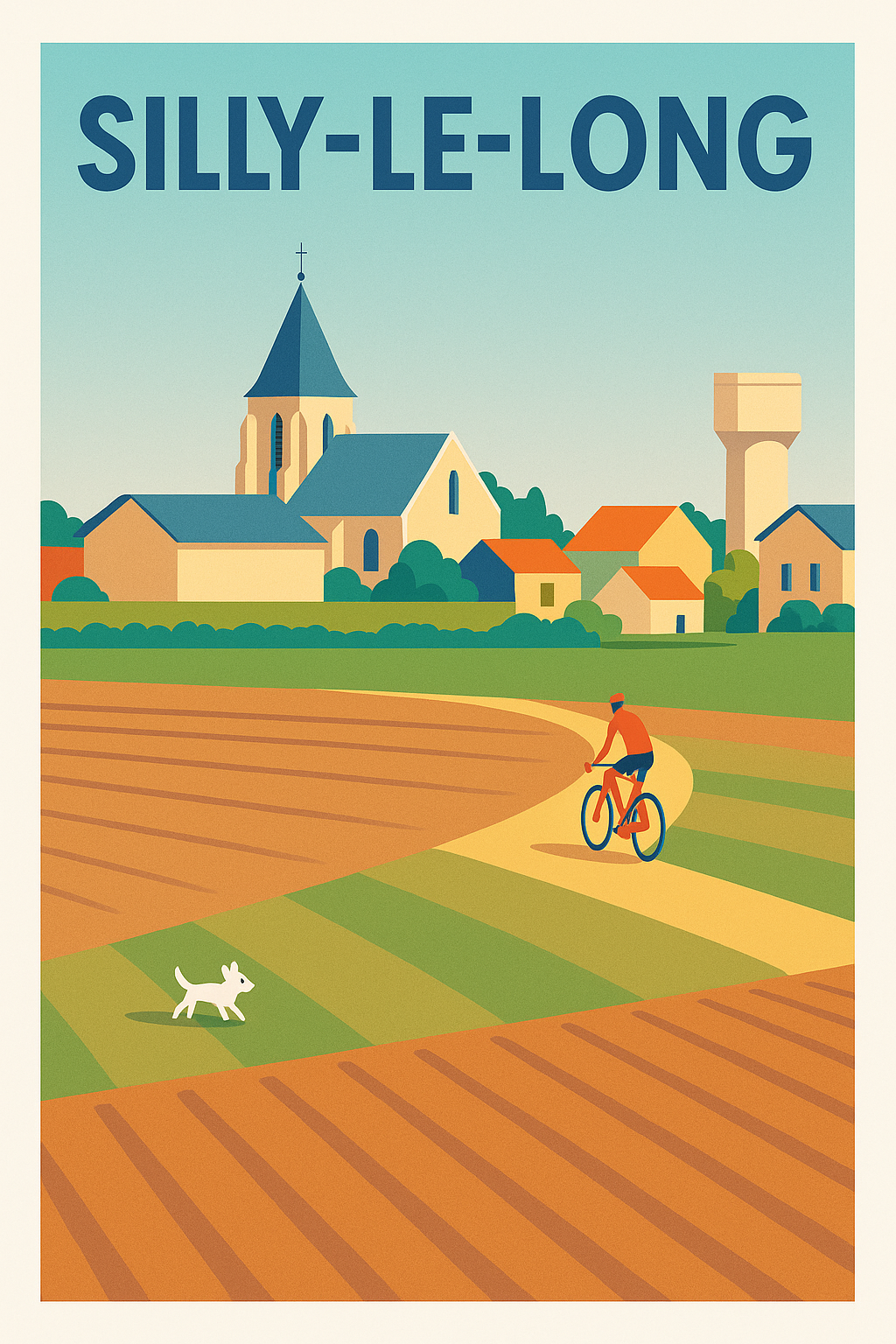 Affiche de Silly-le-Long - Charme bucolique à vélo