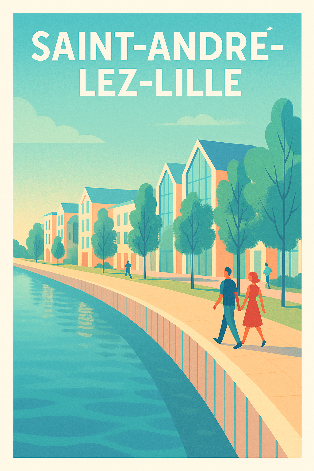 Affiche de Saint-André-lez-Lille - Promenade au bord de l'eau