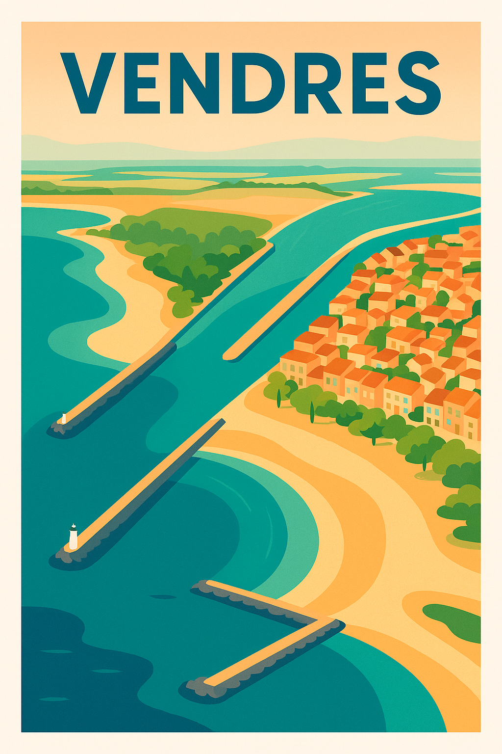 Affiche de Vendres - Charme côtier et paysage méridional