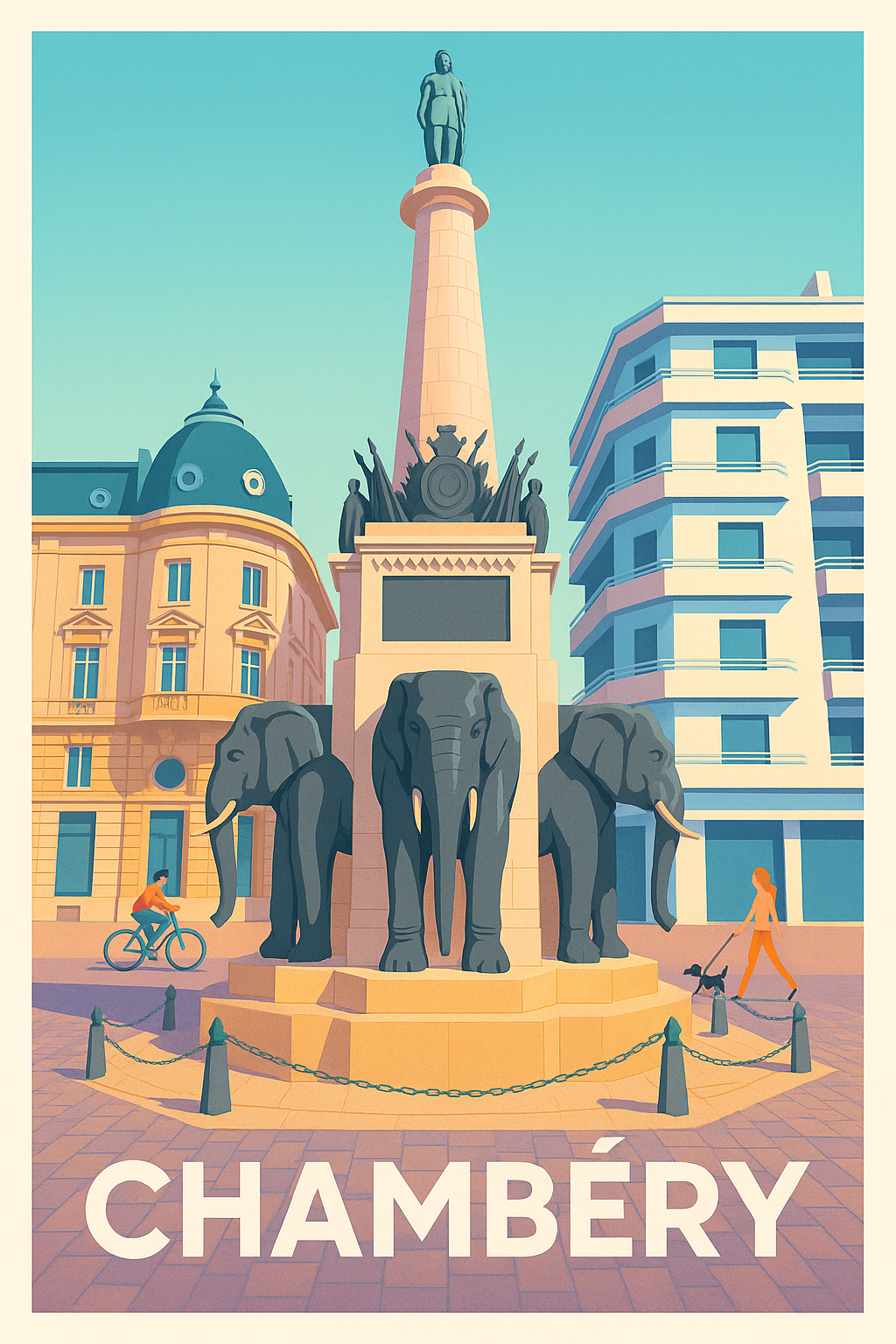 Affiche Chambéry - Le charme historique des éléphants
