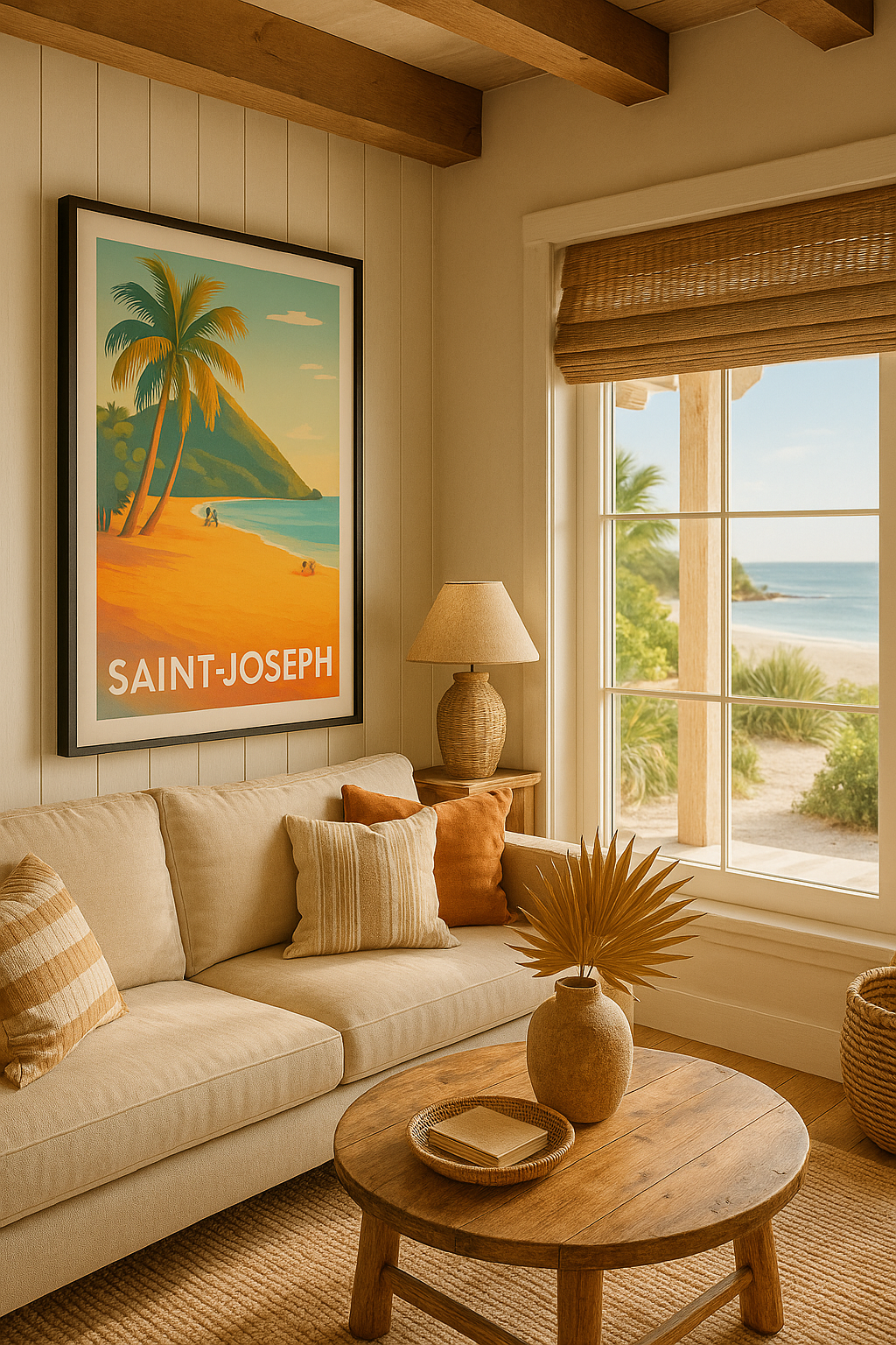Mise en situation Affiche Saint-Joseph - Évasion tropicale au bord de l'océan
