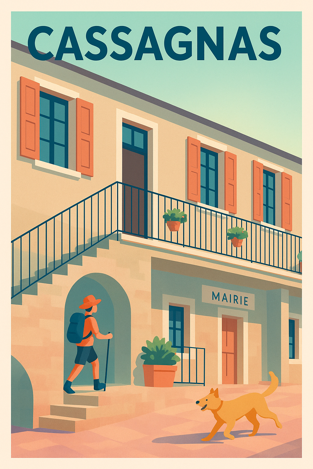 Affiche Cassagnas — Escapade au cœur du village · poster d'art de Cassagnas