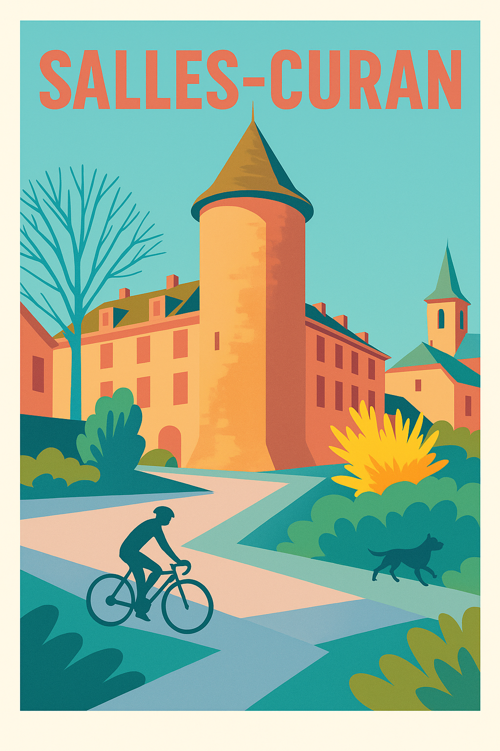 Affiche de Salles-Curan - Un coin de nature et d'histoire à vélo