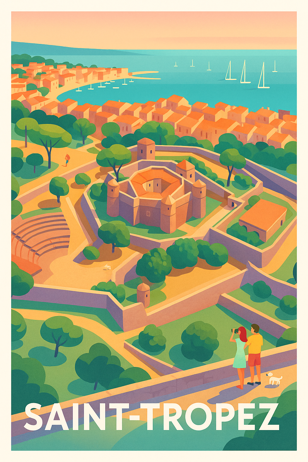Affiche Saint-Tropez - Charme Méditerranéen et Histoire Fortifiée