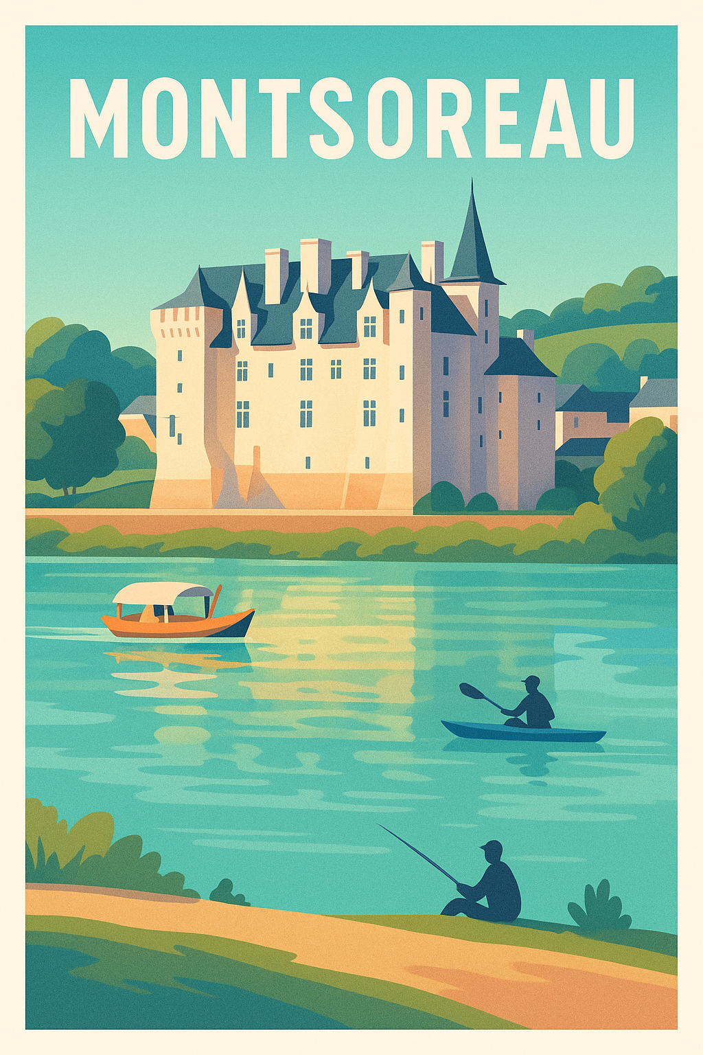 Affiche Montsoreau — Escapade paisible au bord de la Loire · poster d'art de Montsoreau
