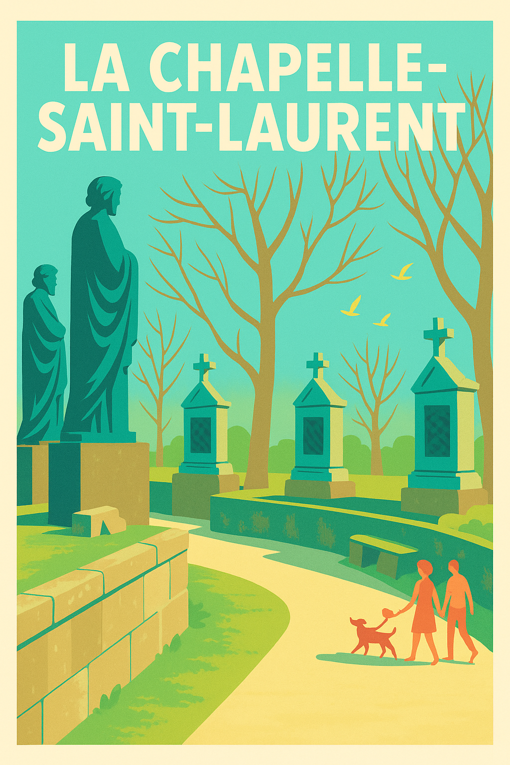Affiche de La Chapelle-Saint-Laurent - Un havre de paix illustré