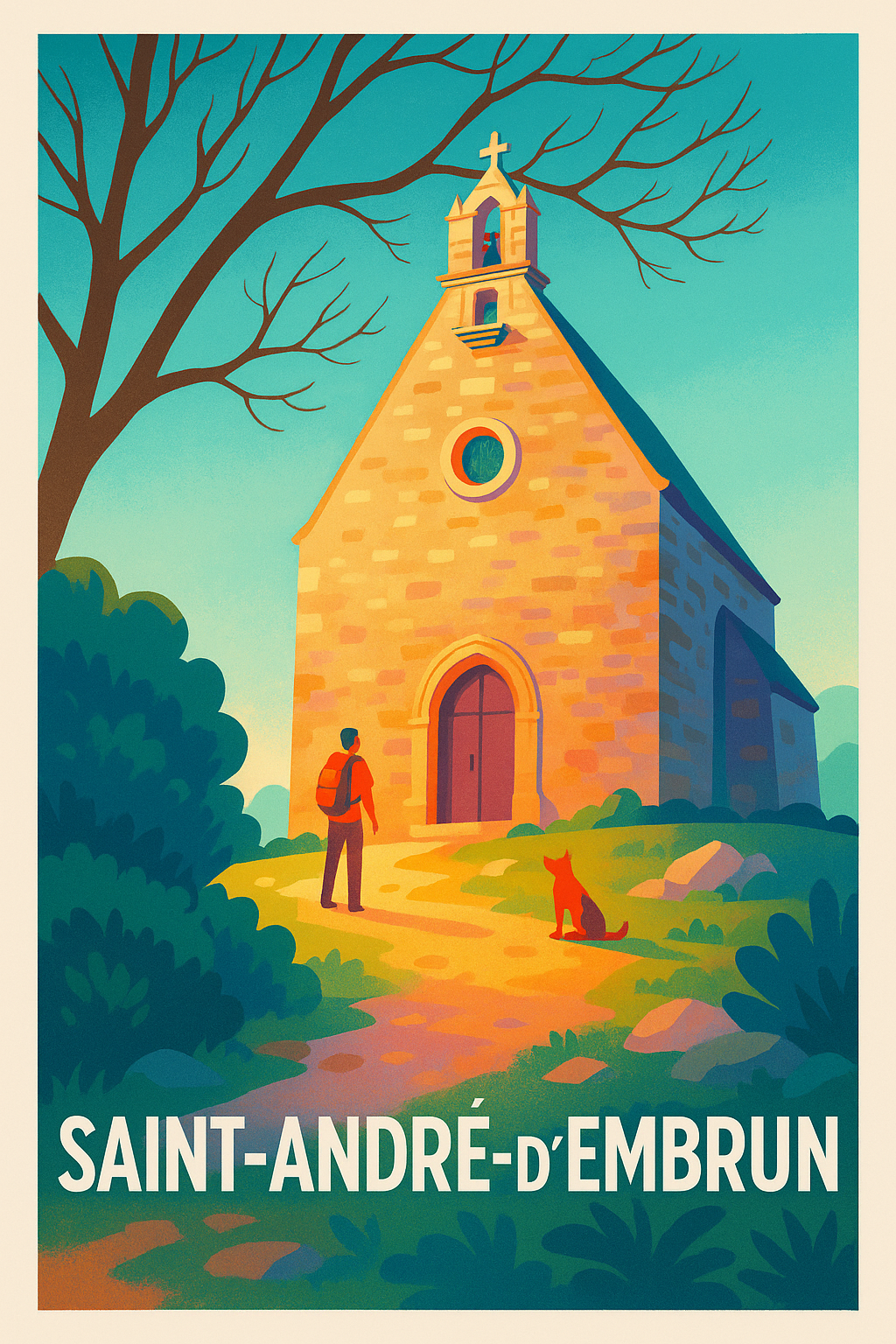 Affiche Saint-André-d'Embrun — Charme et Sérénité en Montagne · poster d'art de Saint-André-d'Embrun