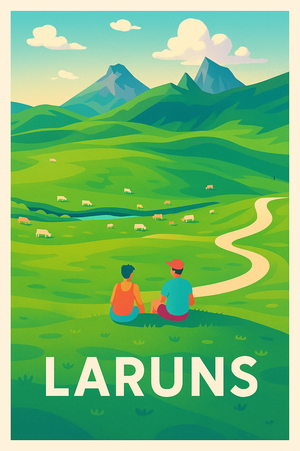 Affiche Laruns — Un havre de paix au cœur des Pyrénées · poster d'art de Laruns