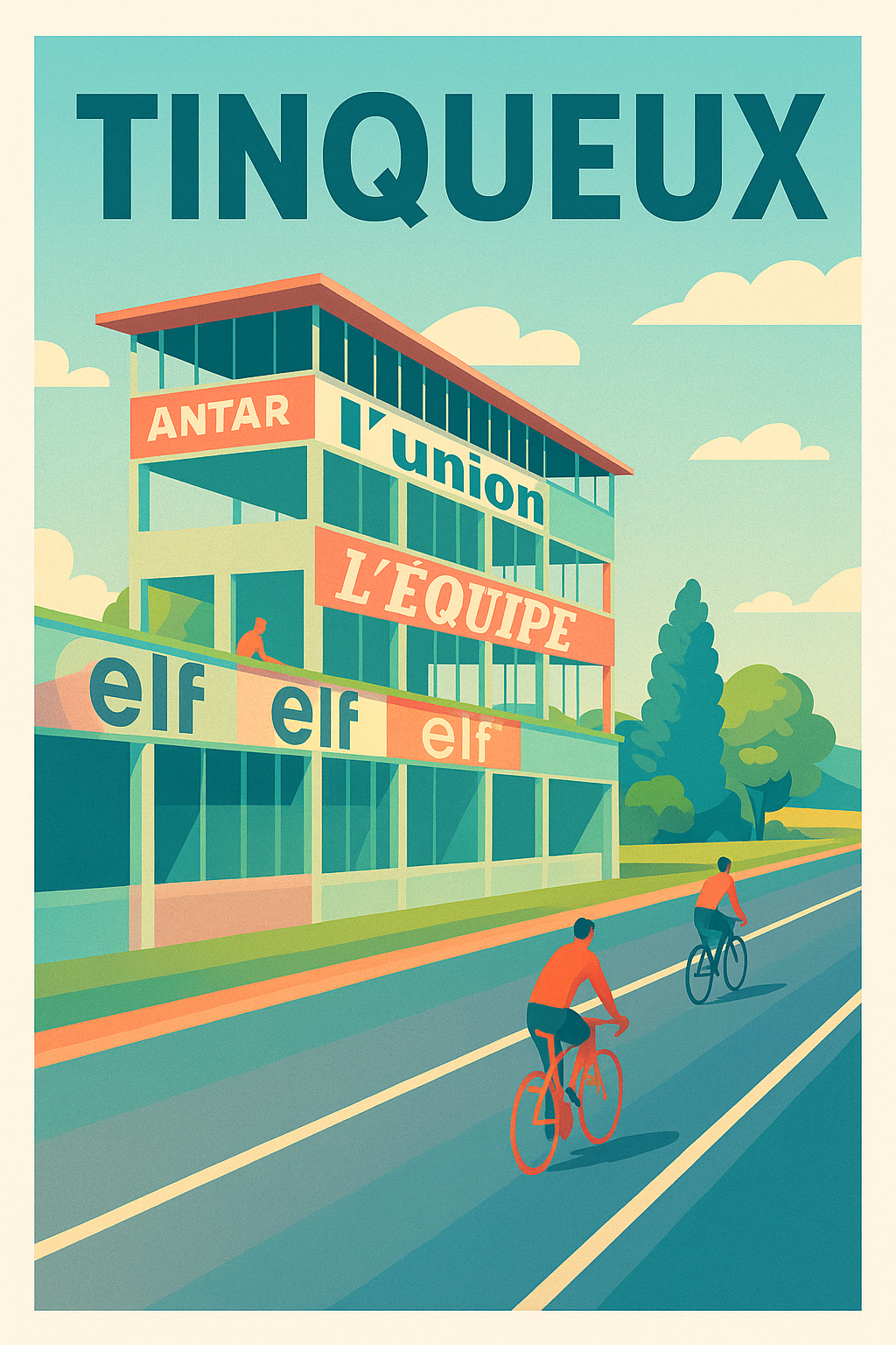 Affiche de Tinqueux - L'esprit du cyclisme rétro
