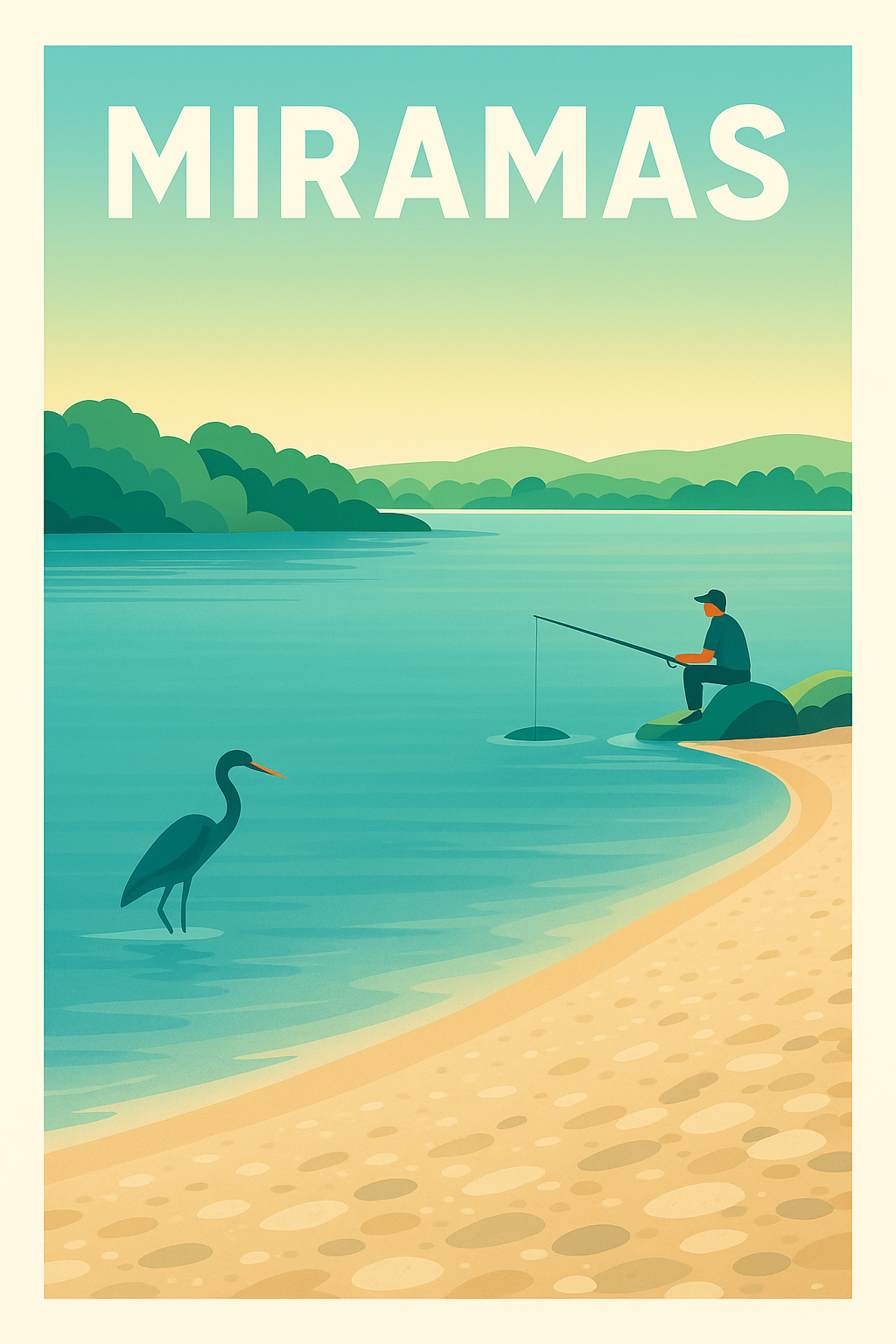 Affiche Miramas — Tranquillité au bord de l'eau · poster d'art de Miramas