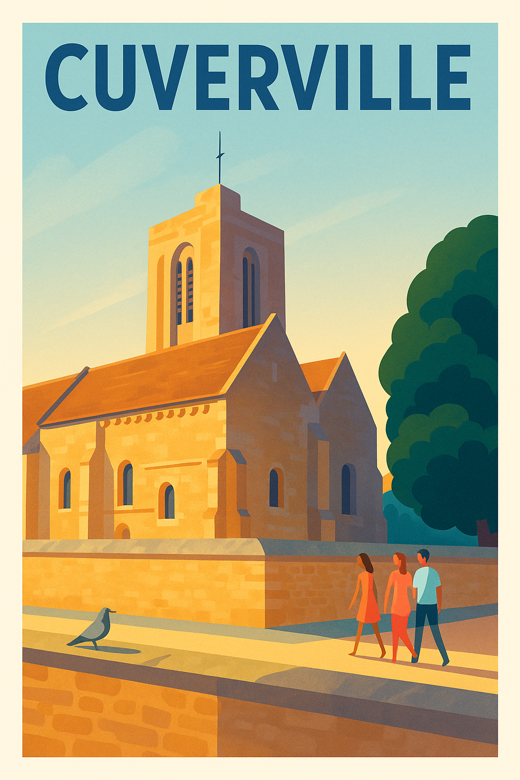 Affiche de Cuverville - Lumières douces et architecture paisible