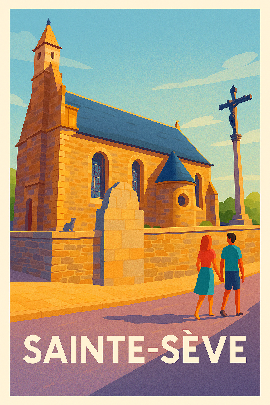 Affiche Sainte-Sève — Charme et Sérénité d'un village breton · poster d'art de Sainte-Sève