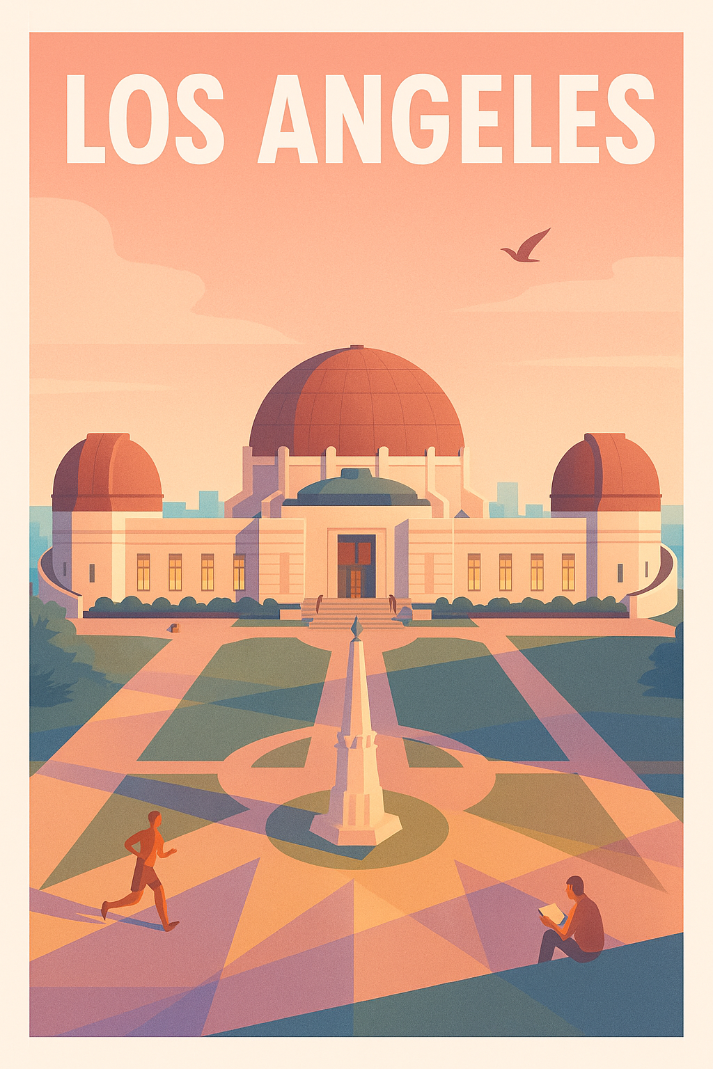 Affiche Los Angeles — L'essence du Griffith Observatory au coucher du soleil · poster d'art de Los Angeles